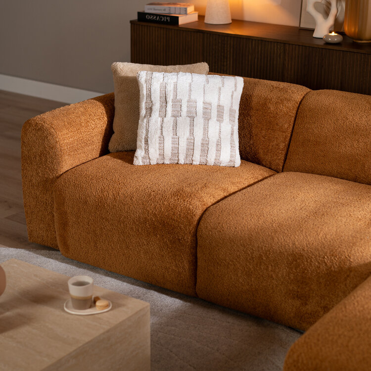 Ecksofa Maine Bouclé terrakotta rechts