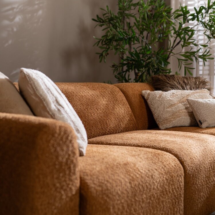 Ecksofa Maine Bouclé terrakotta rechts