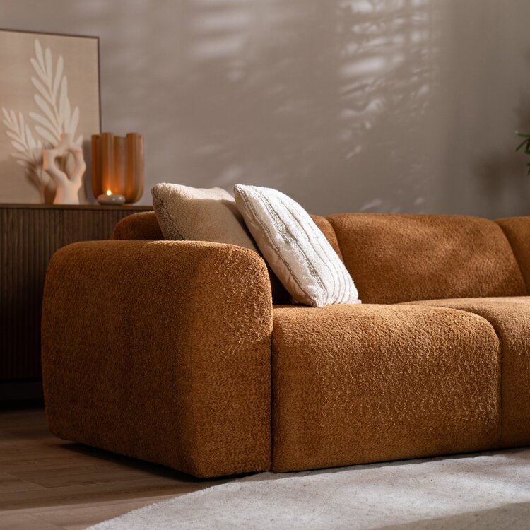 Ecksofa Maine Bouclé terrakotta rechts