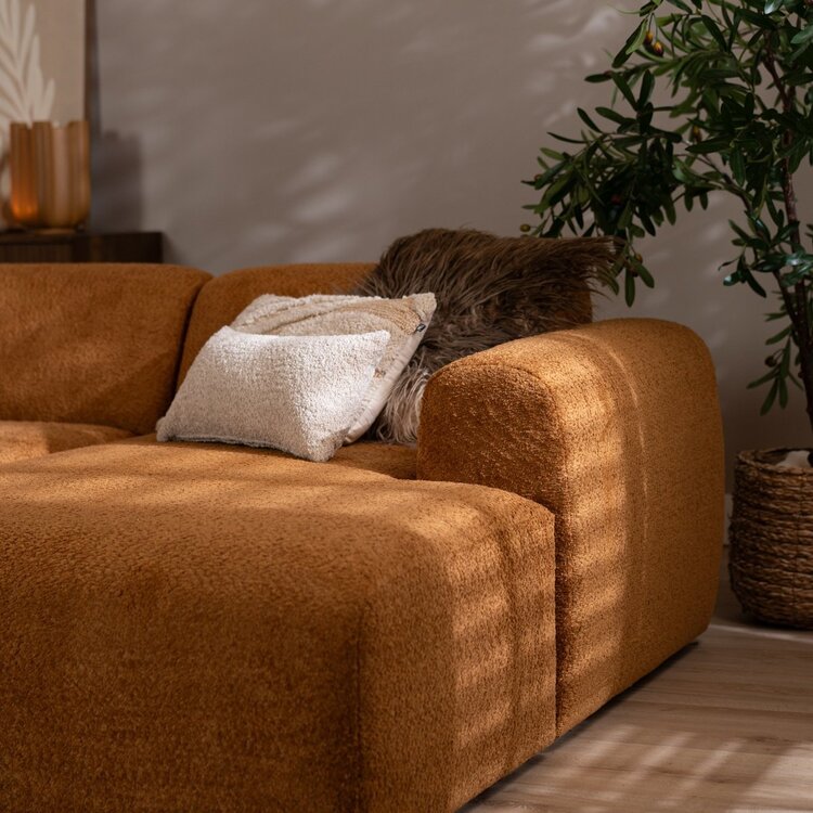 Ecksofa Maine Bouclé terrakotta rechts