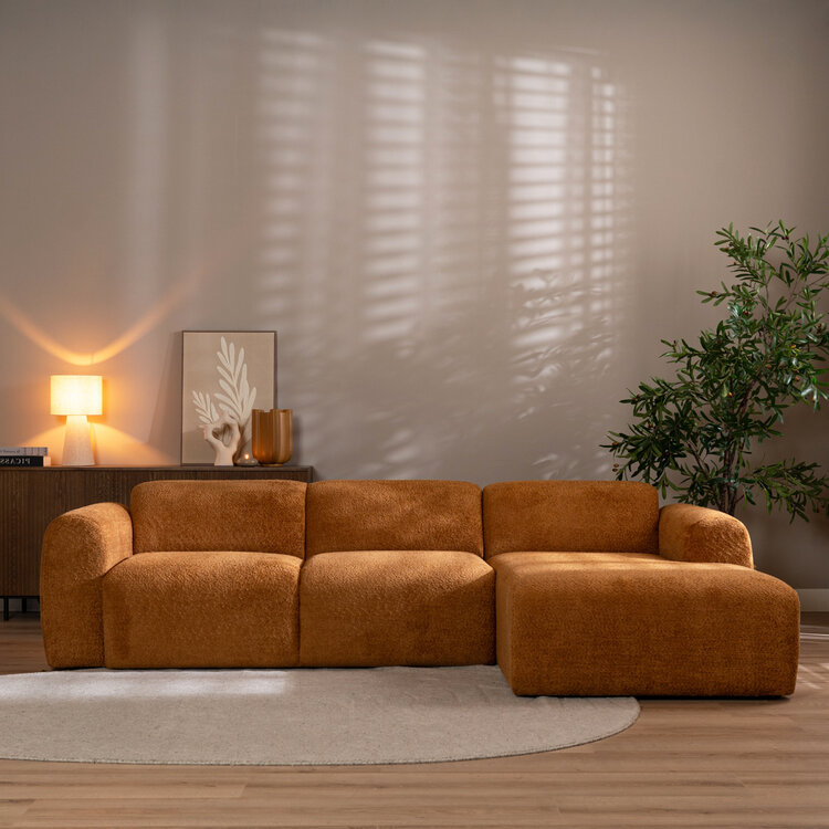 Ecksofa Maine Bouclé terrakotta rechts