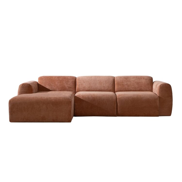 Ecksofa Maine Stoff terrakotta links
