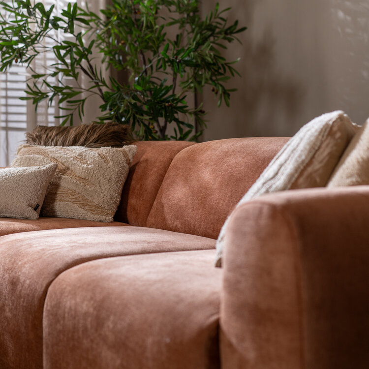 Ecksofa Maine Stoff terrakotta links