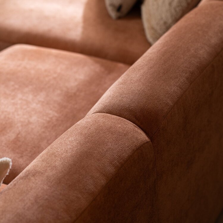 Ecksofa Maine Stoff terrakotta links