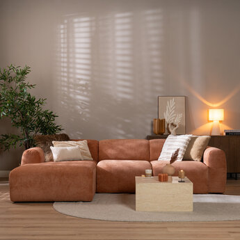 Ecksofa Maine Stoff terrakotta links