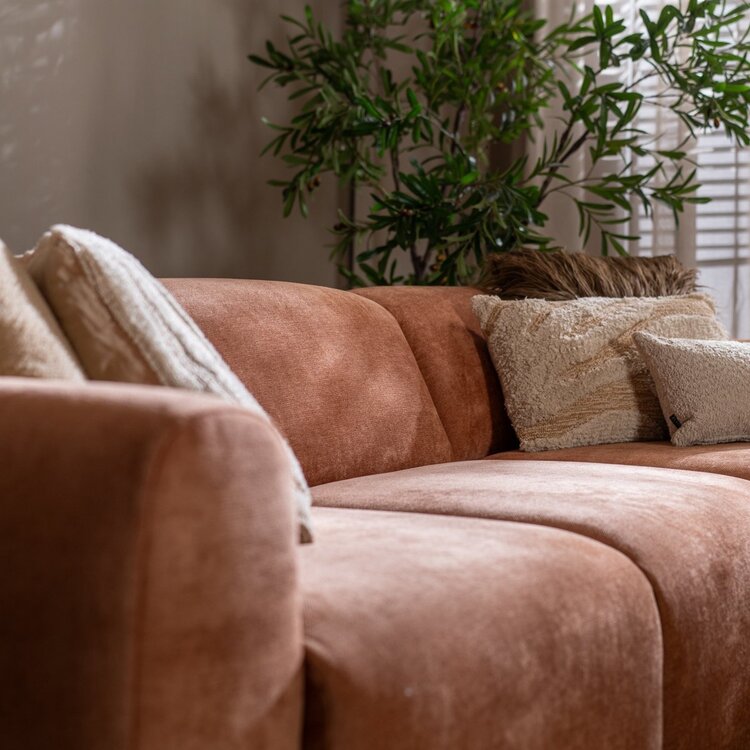 Ecksofa Maine Stoff terrakotta rechts