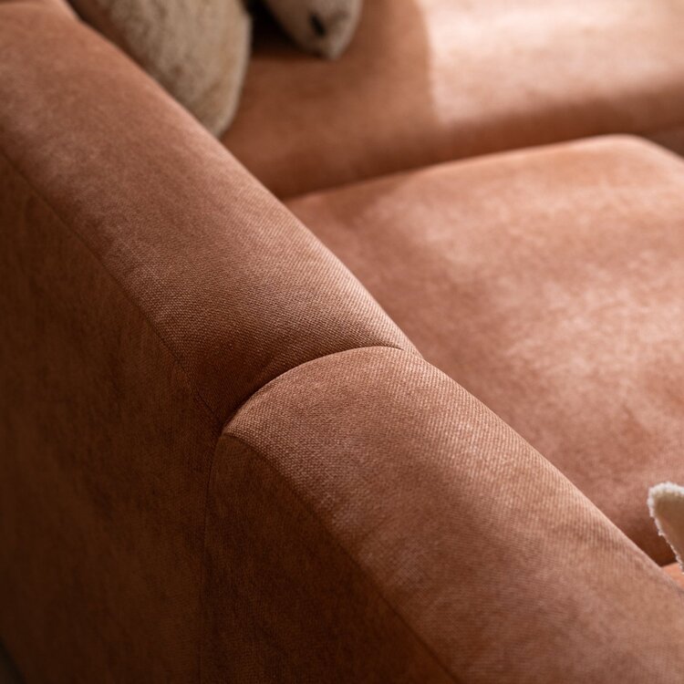 Ecksofa Maine Stoff terrakotta rechts