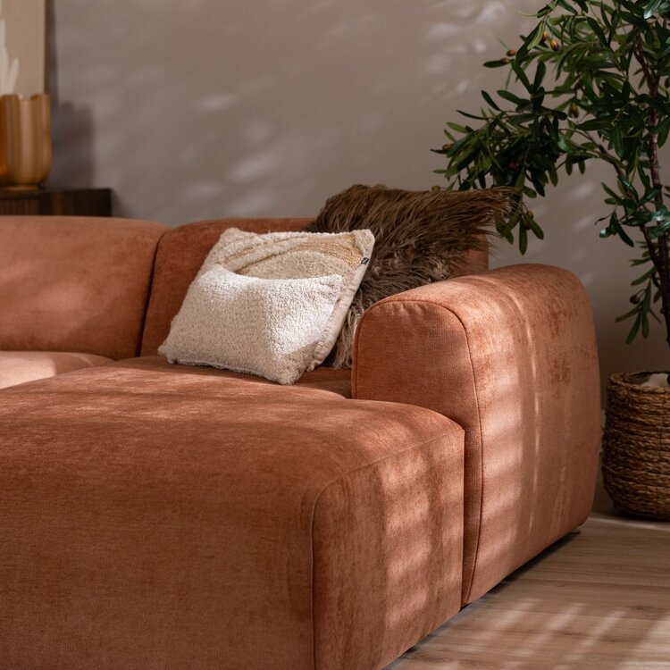 Ecksofa Maine Stoff terrakotta rechts