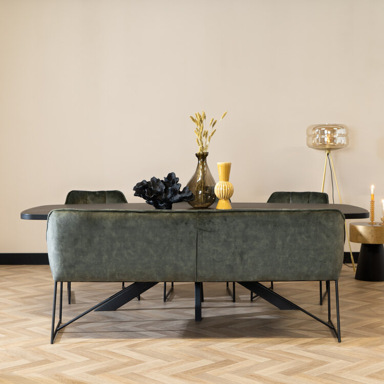Esszimmerbank Samt Janna grün 155 cm
