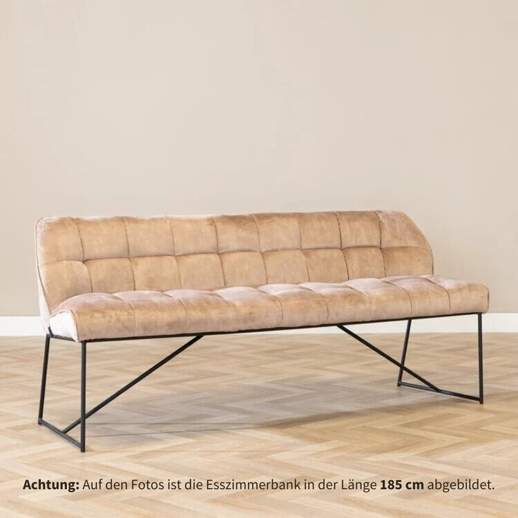 Esszimmerbank Samt Janna taupe 220 cm