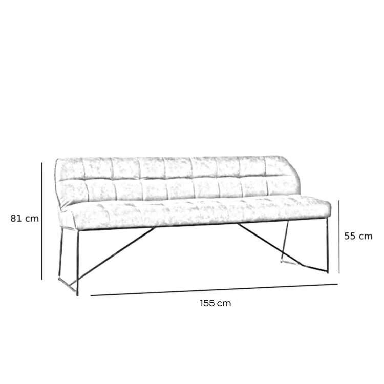 Esszimmerbank Mikrofaser Abel cognac 155 cm