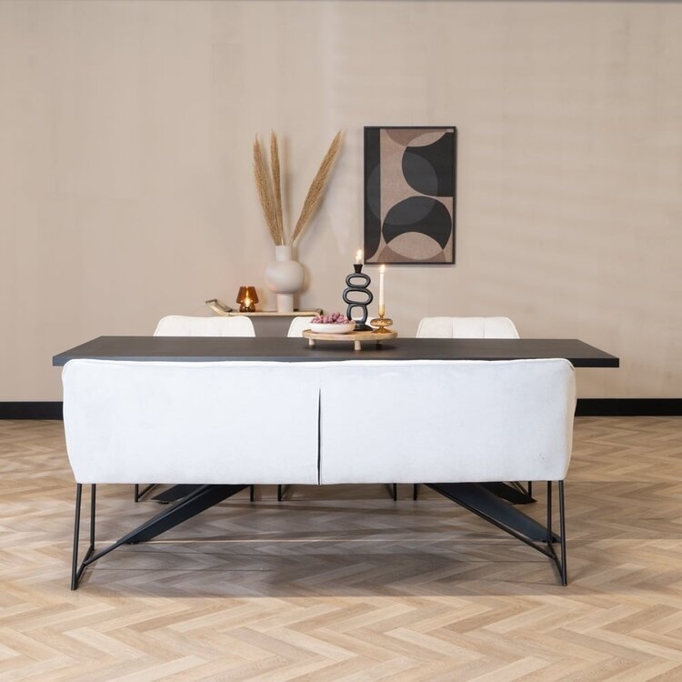 Esszimmerbank Stoff Jelle off white 220 cm