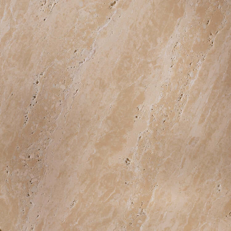 Couchtisch Set Mae Ø62 und Ø50 cm Eiche/Travetin