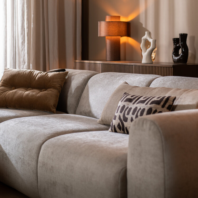 Ecksofa Maine Stoff taupe links