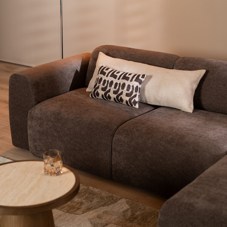 Ecksofa Maine Chenille braun rechts