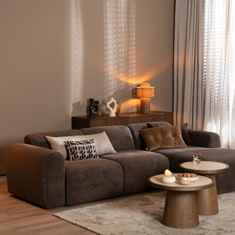 Ecksofa Maine Chenille braun rechts