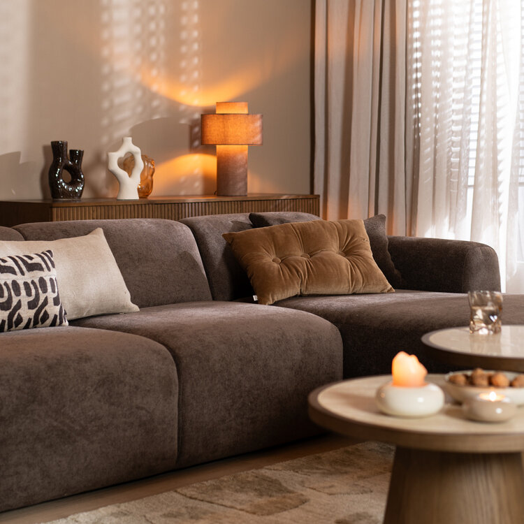 Ecksofa Maine Chenille braun rechts