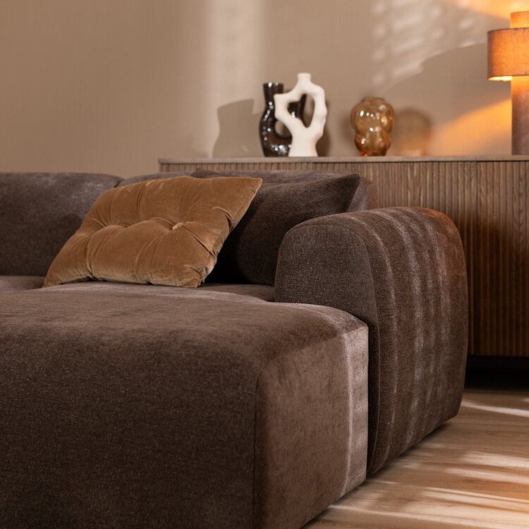 Ecksofa Maine Chenille braun rechts