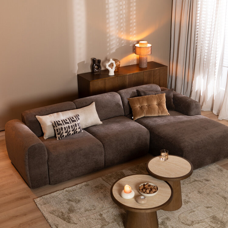 Ecksofa Maine Chenille braun rechts