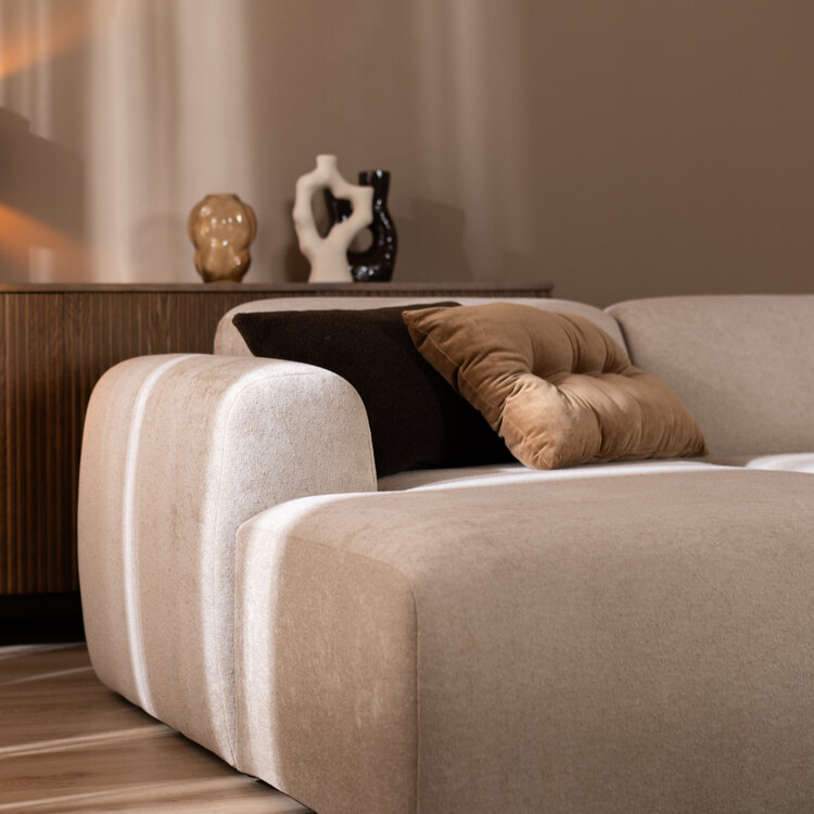 Ecksofa Maine Chenille beige links