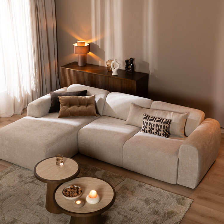 Ecksofa Maine Chenille beige links