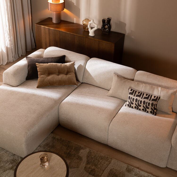 Ecksofa Maine Chenille beige links