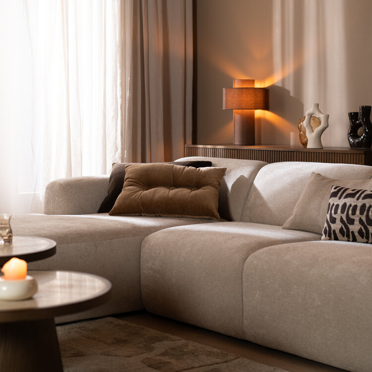 Ecksofa Maine Chenille beige links