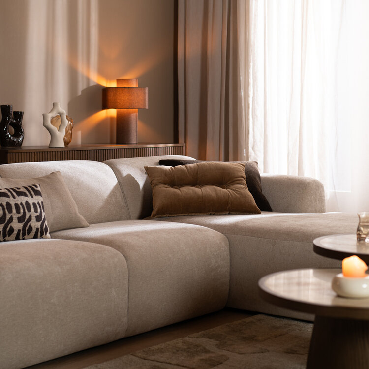 Ecksofa Maine Chenille beige rechts