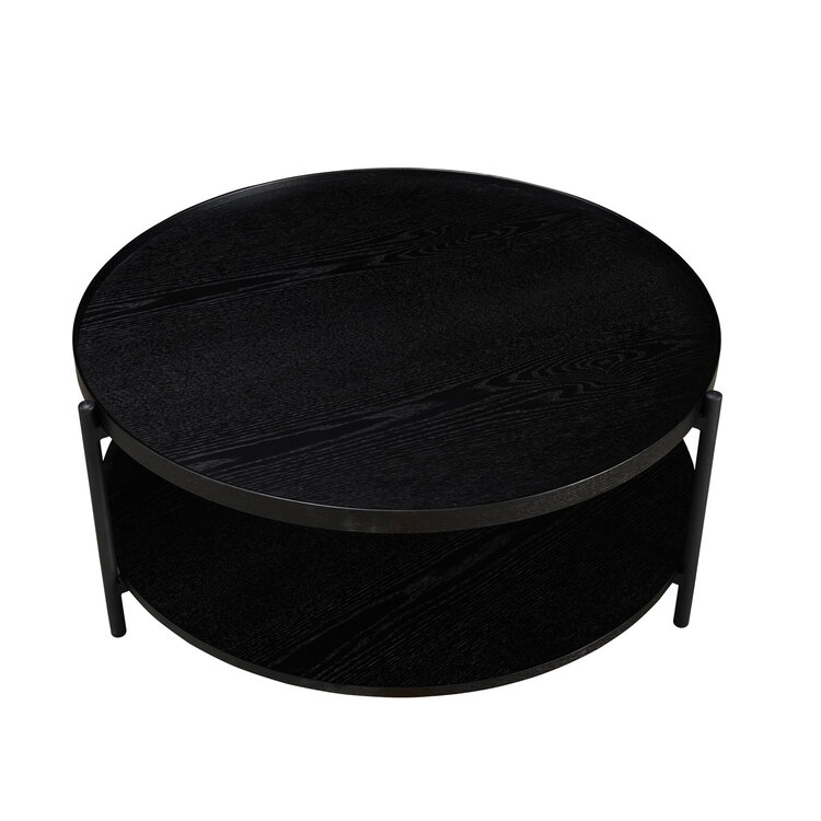 Couchtisch Rio rund Ø 90 cm Eiche schwarz