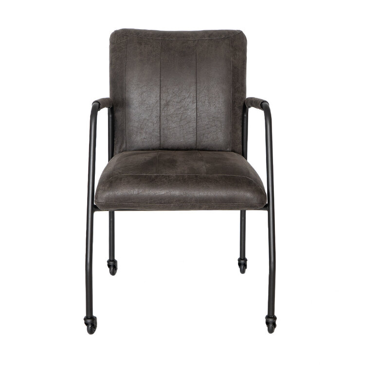 Esszimmerstuhl Mila mit Rollen Eco-Leder anthrazit