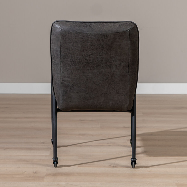 Esszimmerstuhl Mila mit Rollen Eco-Leder anthrazit