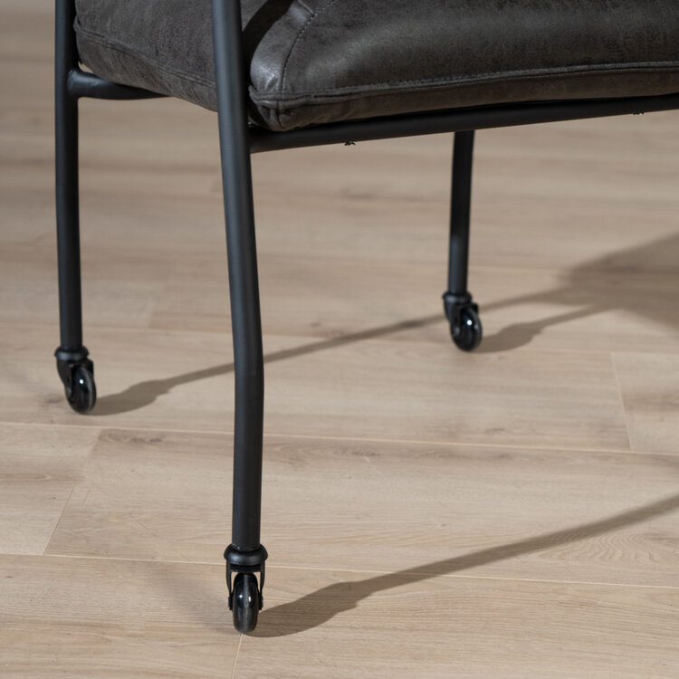 Esszimmerstuhl Mila mit Rollen Eco-Leder anthrazit