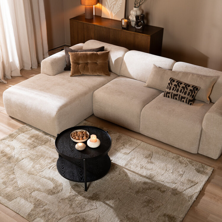 Couchtisch Rio rund Ø 58 cm Eiche schwarz