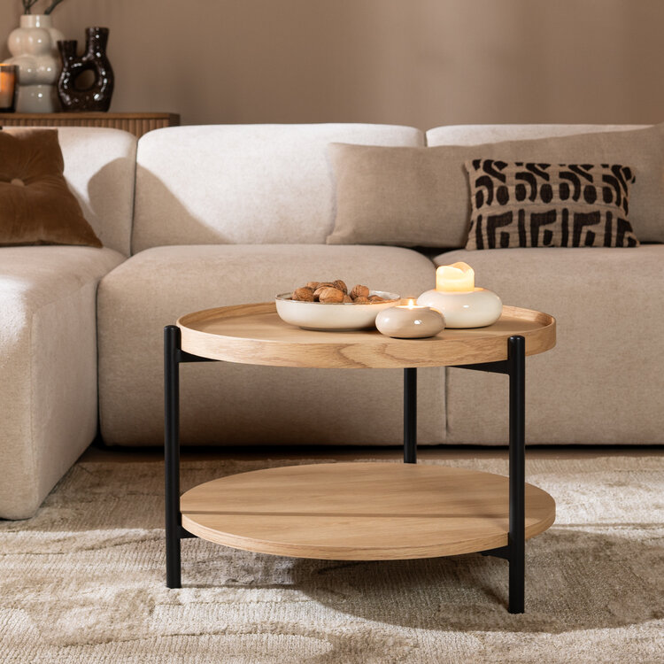 Couchtisch Rio rund Ø 58 cm Eiche hell