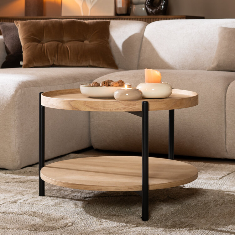 Couchtisch Rio rund Ø 58 cm Eiche hell