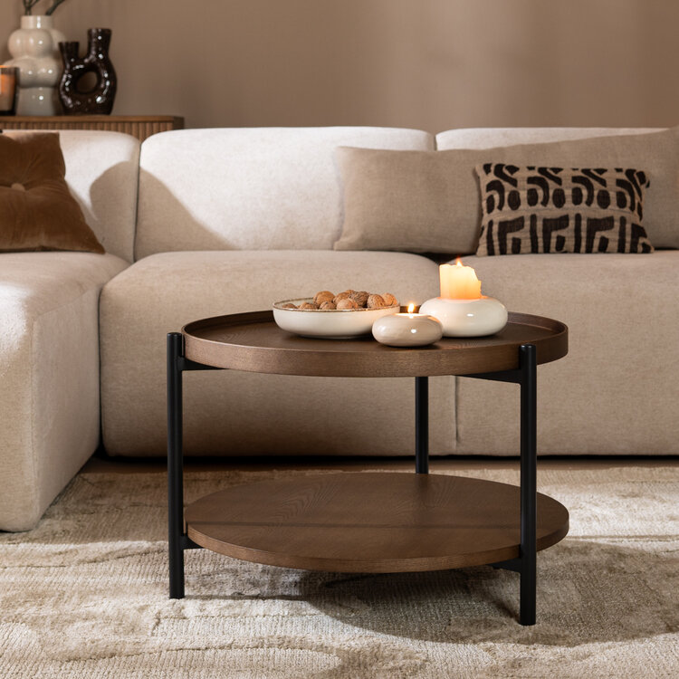 Couchtisch Rio rund Ø 58 cm Eiche dunkel