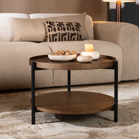 Couchtisch Rio rund Ø 58 cm Eiche dunkel