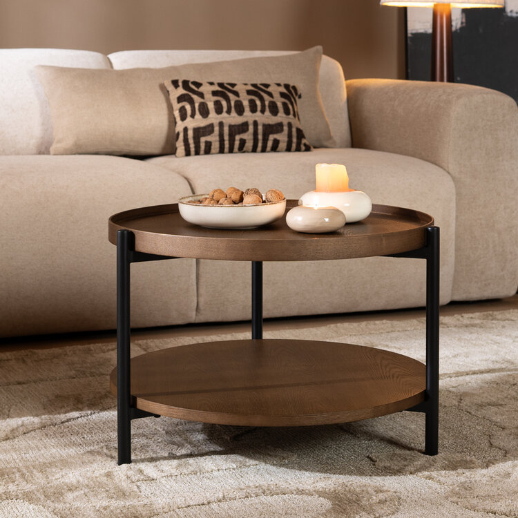 Couchtisch Rio rund Ø 58 cm Eiche dunkel