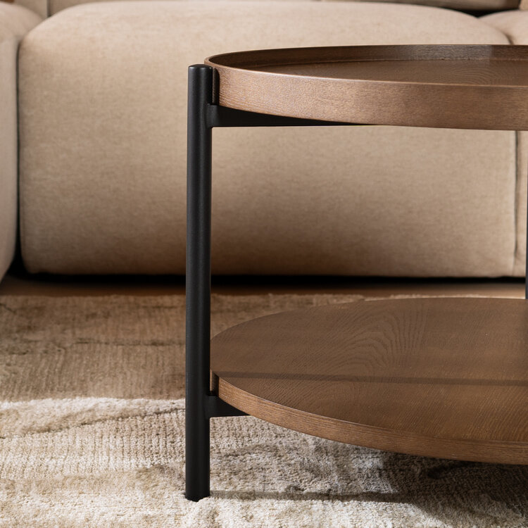 Couchtisch Rio rund Ø 58 cm Eiche dunkel