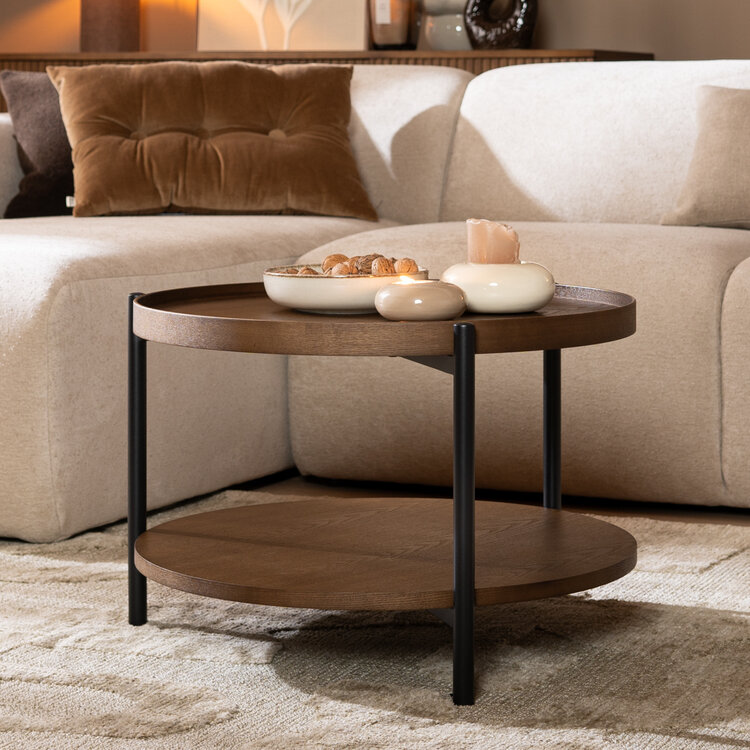 Couchtisch Rio rund Ø 58 cm Eiche dunkel