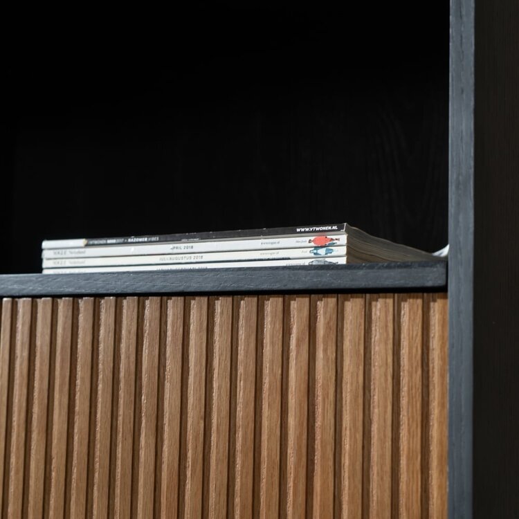 Schrank Bradley schwarz / Eiche dunkel 220 cm