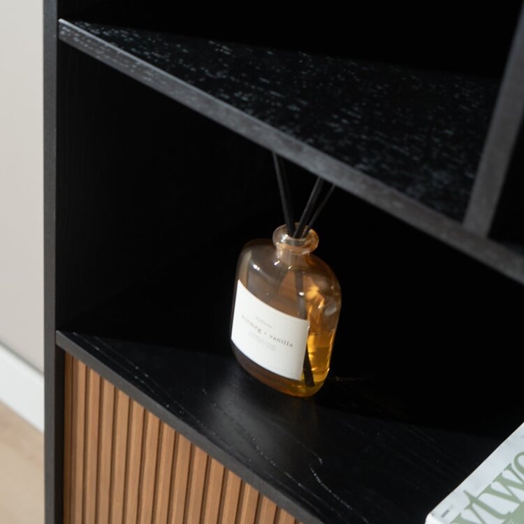 Schrank Bradley schwarz / Eiche dunkel 220 cm