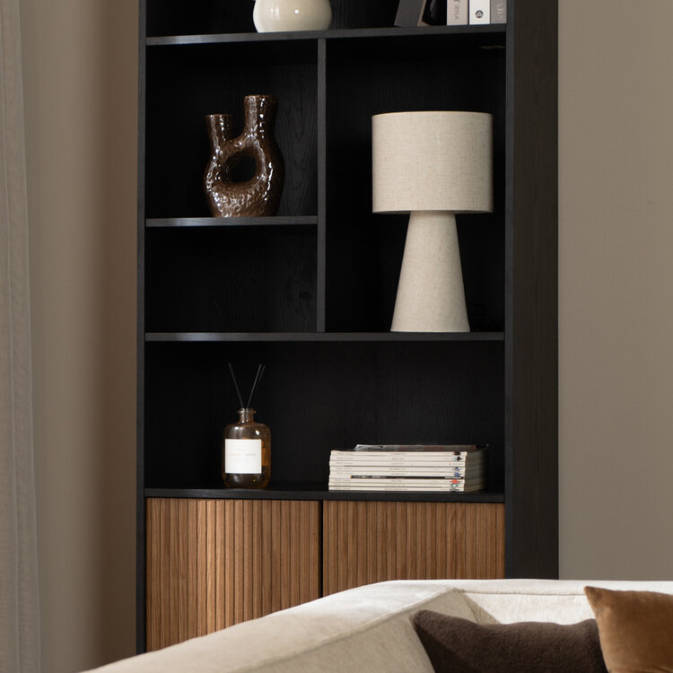 Schrank Bradley schwarz / Eiche dunkel 220 cm