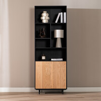 Schrank Bradley schwarz / Eiche hell 220 cm