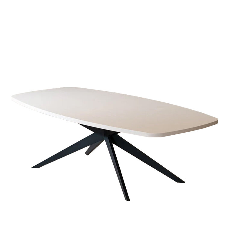 Esstisch Dio dänisch oval beige Melamin 240 x 120 cm