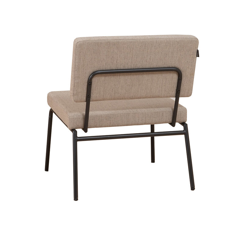 Sessel Espen mit Hocker recycelter Stoff beige