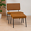 Sessel Espen mit Hocker Eco-Leder cognac