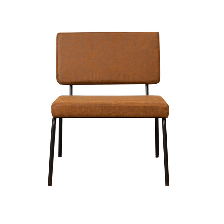Sessel Espen mit Hocker Eco-Leder cognac