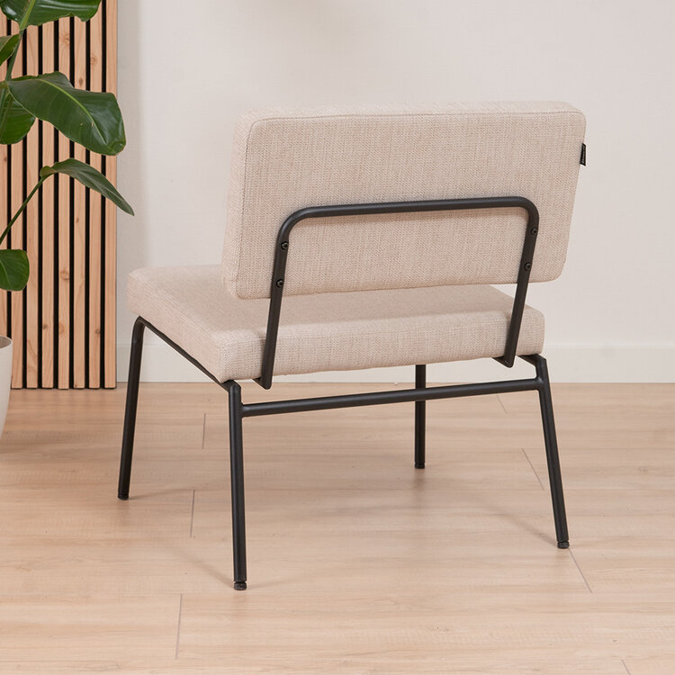 Sessel und Hocker Espen recycelter Stoff beige