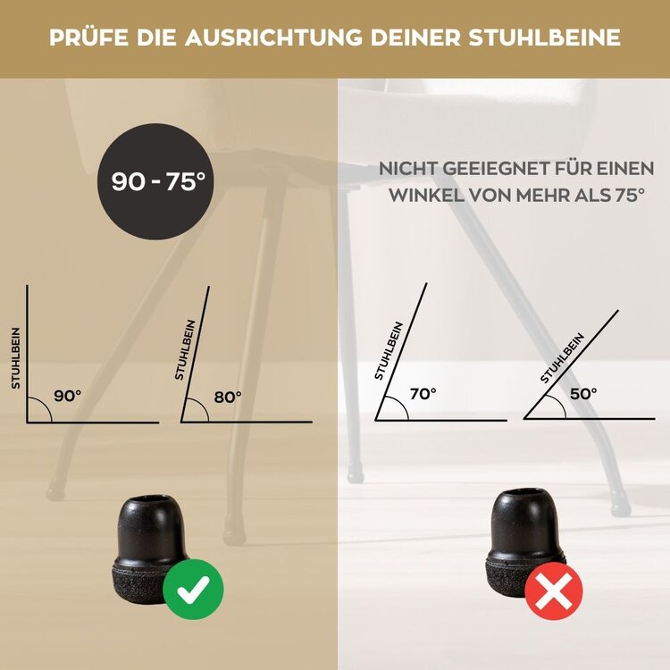 Filzgleiter 4er Set schwarz Ø14-19 mm